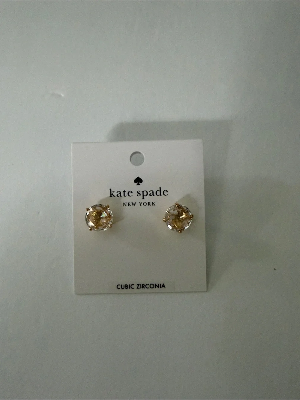 kate spade Gold-Tone Champagne Crystal Stud Earrings